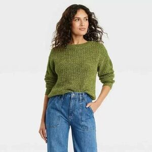 Women's Crewneck Pullover Sweater - Universal Thread Green L